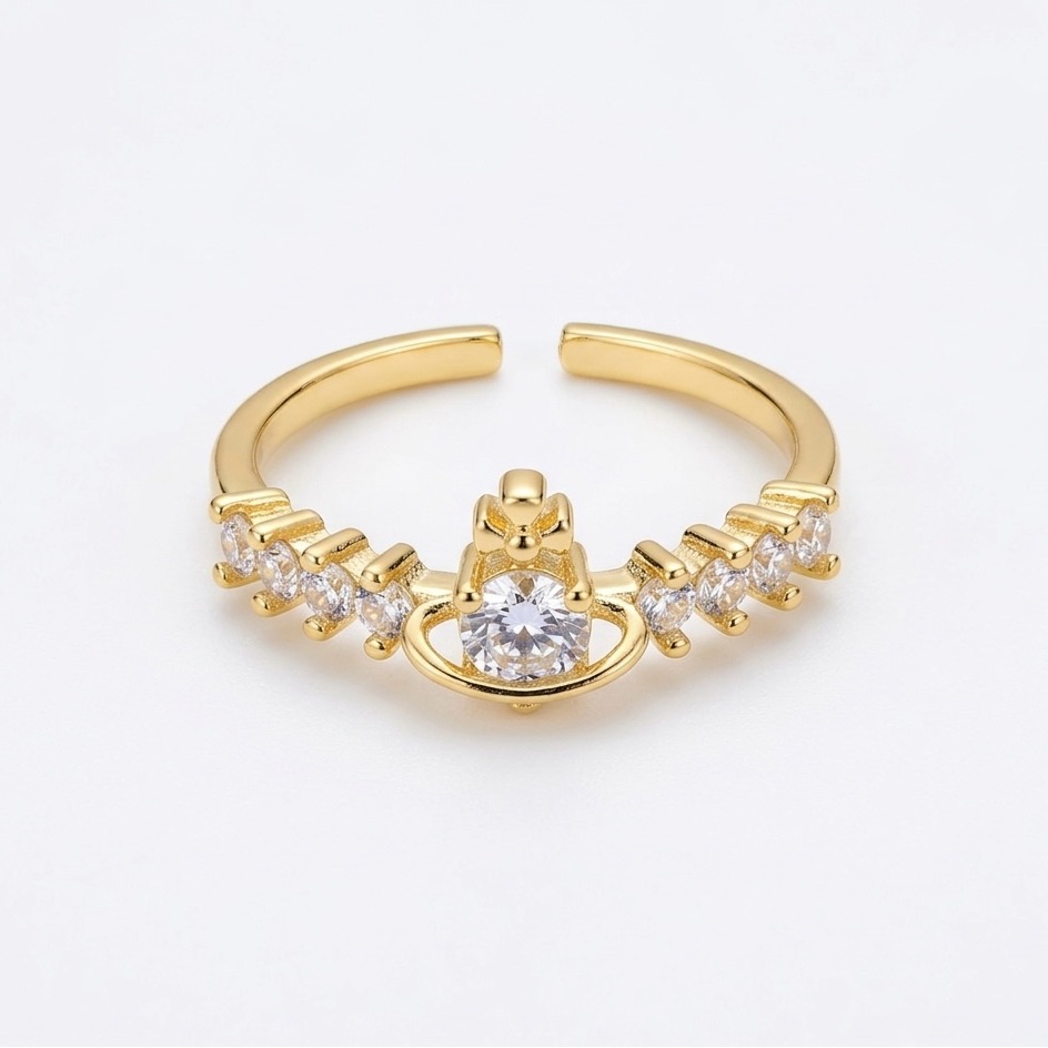 Vivienne Westwood Gold Crystal Adjustable Ring